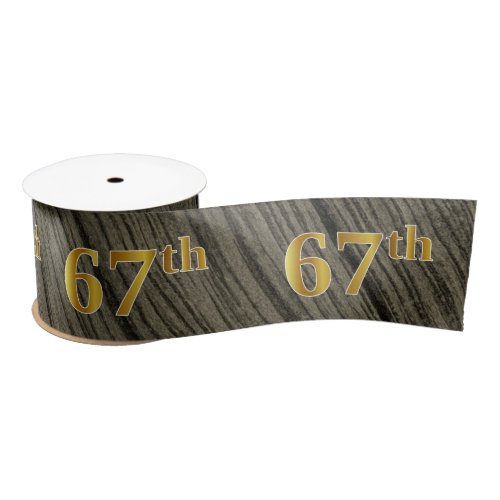 FauxImitation Gold 67th Event Number Rustic Satin Ribbon