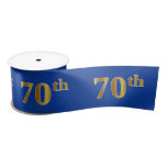 [ Thumbnail: Faux/Imitation Gold "70th" Event Number (Blue) Ribbon ]