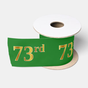 Faux/Imitation Gold "73rd" Event Number (Green) Satin Ribbon