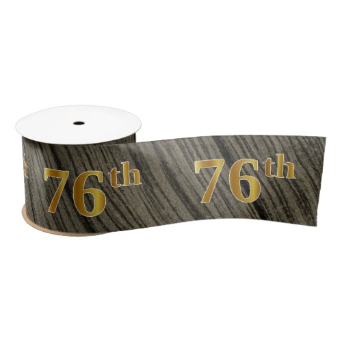 FauxImitation Gold 76th Event Number Rustic Satin Ribbon