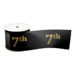 [ Thumbnail: Faux/Imitation Gold "7th" Event Number (Black) Ribbon ]