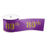[ Thumbnail: Faux/Imitation Gold "80th" Event Number (Purple) Ribbon ]