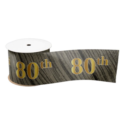 FauxImitation Gold 80th Event Number Rustic Satin Ribbon