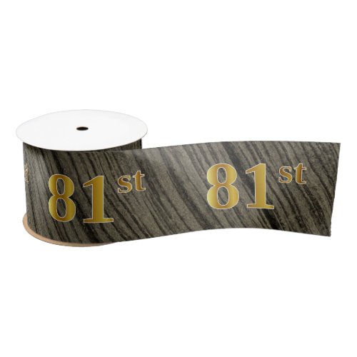 FauxImitation Gold 81st Event Number Rustic Satin Ribbon