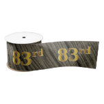 [ Thumbnail: Faux/Imitation Gold "83rd" Event Number (Rustic) Ribbon ]