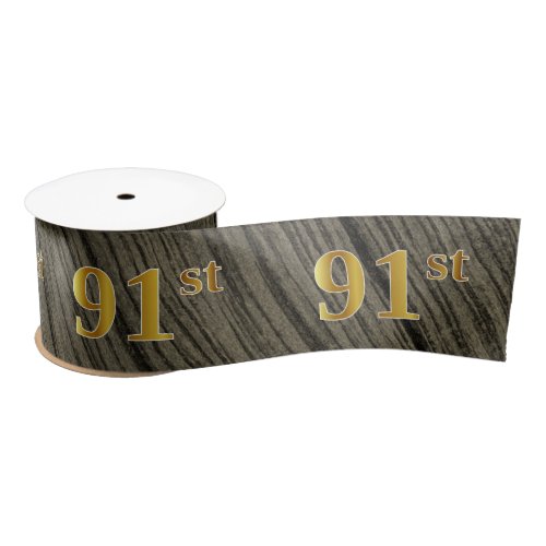FauxImitation Gold 91st Event Number Rustic Satin Ribbon