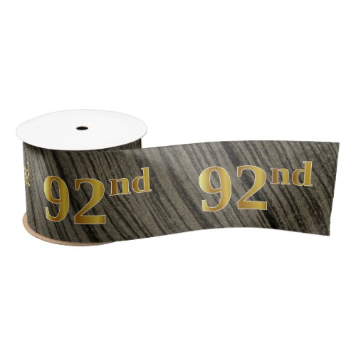 FauxImitation Gold 92nd Event Number Rustic Satin Ribbon