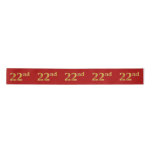 [ Thumbnail: Faux/Imitation Gold Look "22nd" Event Number (Red) Ribbon ]