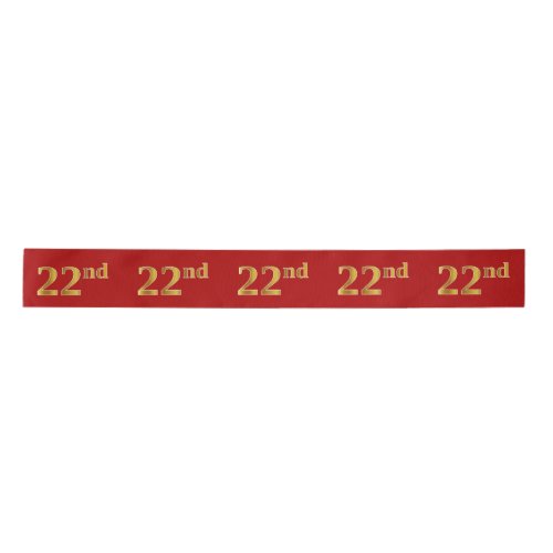 FauxImitation Gold Look 22nd Event Number Red Satin Ribbon