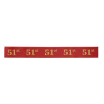 [ Thumbnail: Faux/Imitation Gold Look "51st" Event Number (Red) Ribbon ]