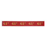 [ Thumbnail: Faux/Imitation Gold Look "61st" Event Number (Red) Ribbon ]