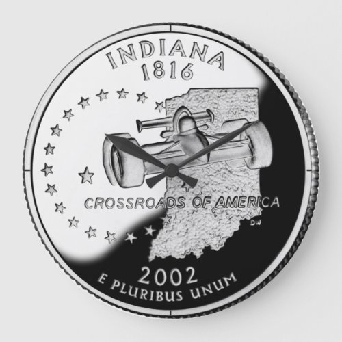 Faux Indiana State Quarter Large Clock