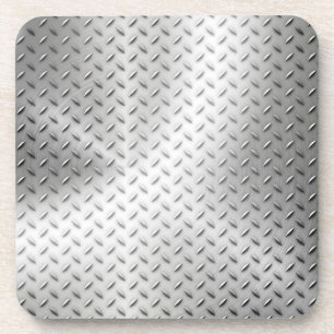 Faux Industrial Diamond Plate Beverage Coaster