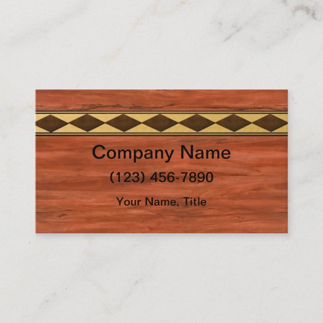 Faux Inlaid Wood Design Business Card (Front)