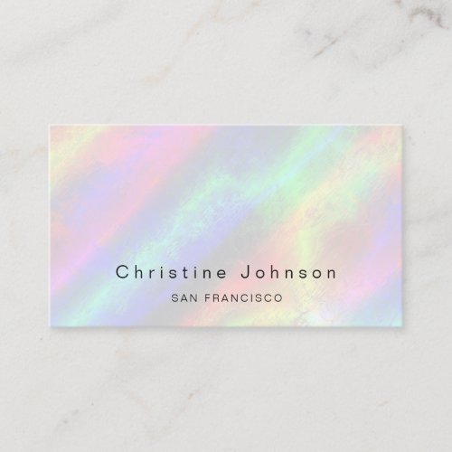 faux iridescent background business card