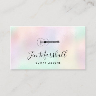 FAUX iridescent background guitarist Business Card
