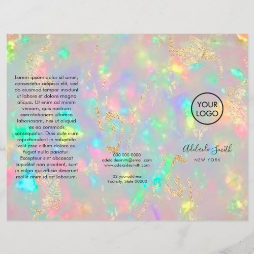 faux iridescent crystal opal brochure