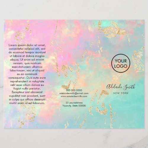 faux iridescent delicate opal brochure