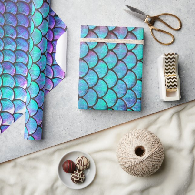 Universal Laptop Skins Wrap for 14 - Pastel colorful mermaid scales