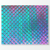FAUX iridescent effect mermaid fish scale Wrapping Paper (Flat)