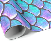 FAUX iridescent effect mermaid fish scale Wrapping Paper (Roll Corner)