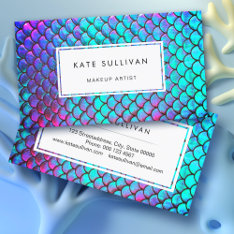 Faux Iridescent Effect Mermaid Scale Business Card at Zazzle