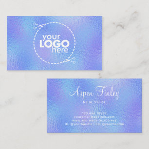 Faux Iridescent Foil Elegant  - Logo Business Card
