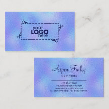 Faux Iridescent Foil Elegant Logo Business Card