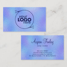 Faux Iridescent Foil Elegant  - Logo Business Card