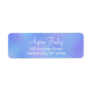 Faux Iridescent Foil Elegant Return Address Labels