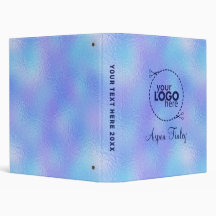 Faux Iridescent Foil Logo & Name 3 Ring Binder