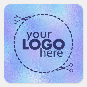 Faux Iridescent Foil Logo Square Sticker