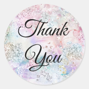 Faux iridescent glitter watercolor sticker