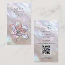FAUX Iridescent Holographic Lily Qr Code