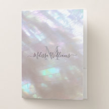 FAUX Iridescent Holographic Monogram