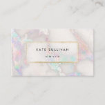 faux iridescent marble effect business card