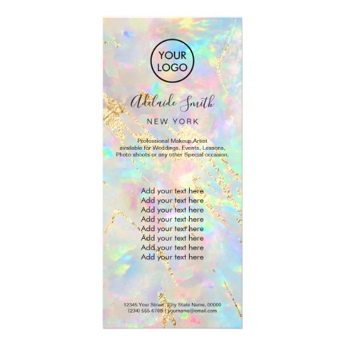 faux iridescent new opal rack card