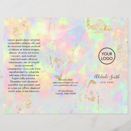 faux iridescent opal brochure