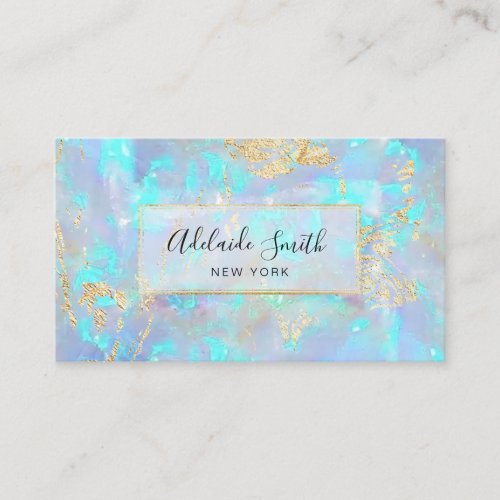 FAUX iridescent opal Business Card