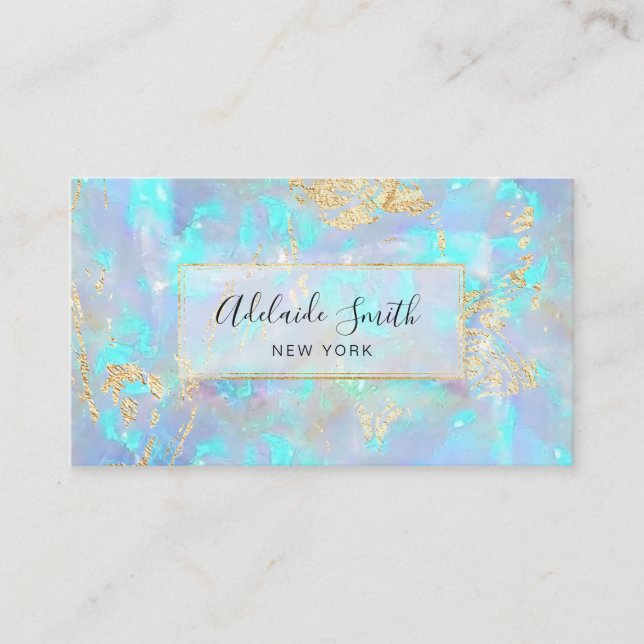 FAUX iridescent opal Business Card (Front)
