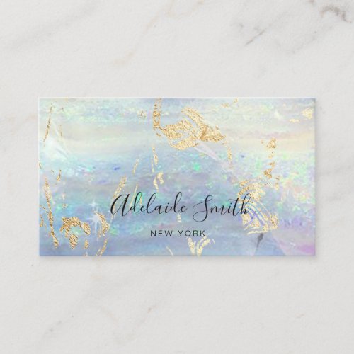 FAUX iridescent opal gemstone Business Card