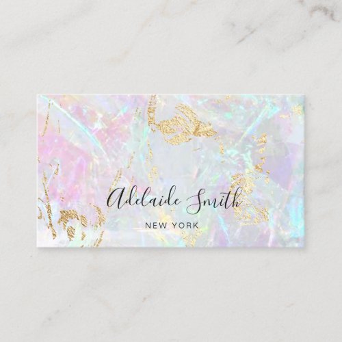 FAUX iridescent opal inspire texture Business Card