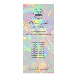 faux iridescent opal rack card