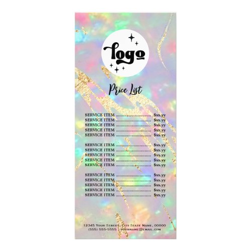 faux iridescent opal rack card