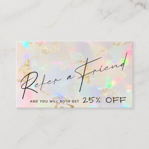 faux iridescent opal texture refer referral card