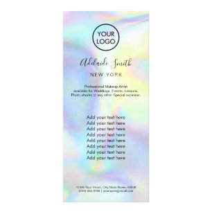 faux iridescent pastel colors price list  rack card