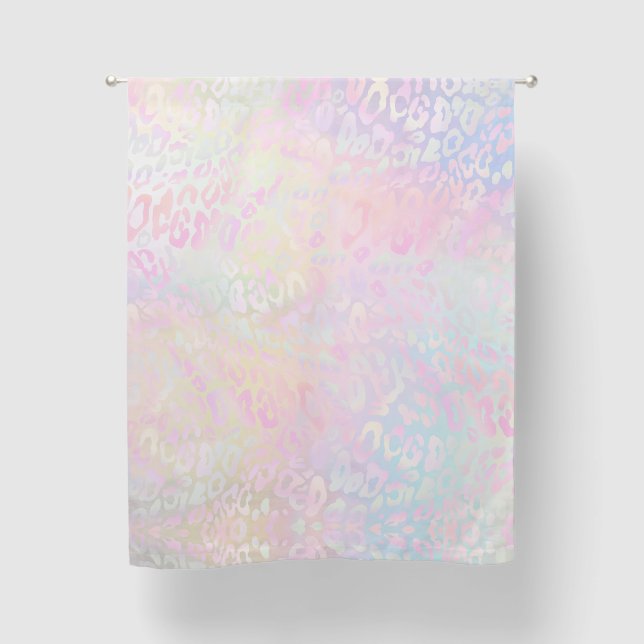 faux iridescent pastel leopard pattern blackout curtains (Front)
