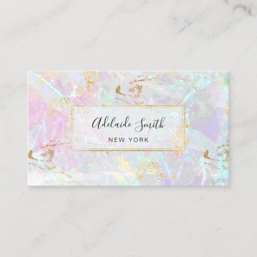 FAUX iridescent pink gemstone texture Business Card