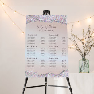 Faux Iridescent Pink Glitter Foil Price List Foam Board