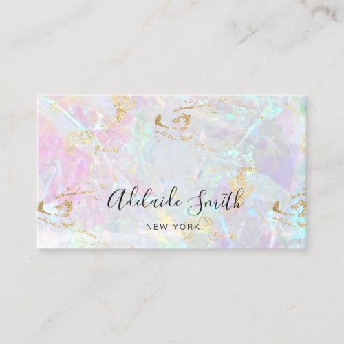 FAUX iridescent pink stone texture Business Card